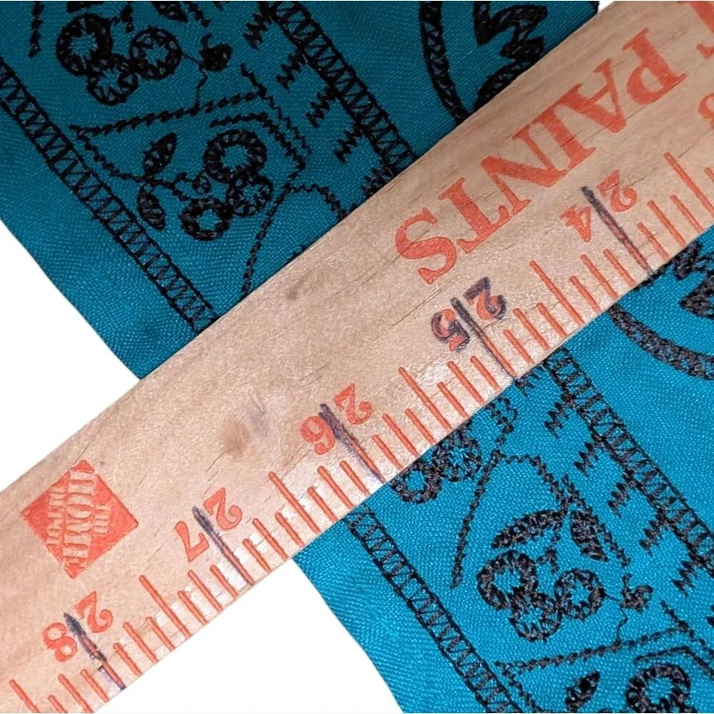 Bob Mackie Studios turquois full skirt swing boho embroidered linen blend 12